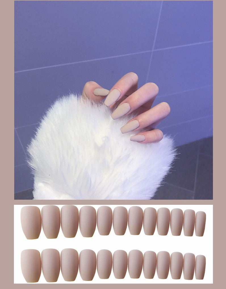 Frosted ballet fake nails-9