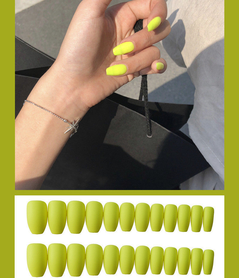 Frosted ballet fake nails-17