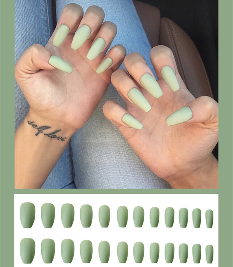 Frosted ballet fake nails-8