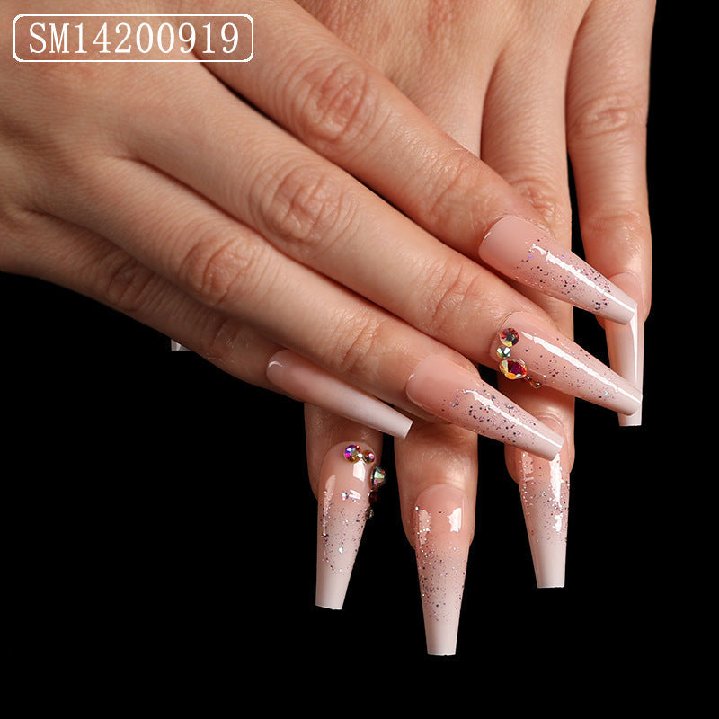 Trapezoidal coffin fake nails-3