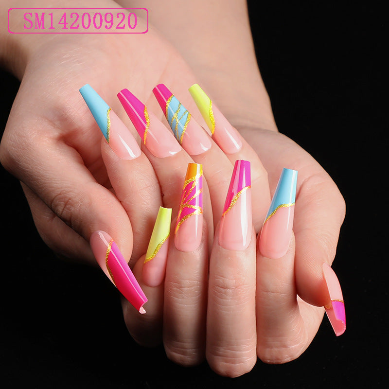 Trapezoidal coffin fake nails-4