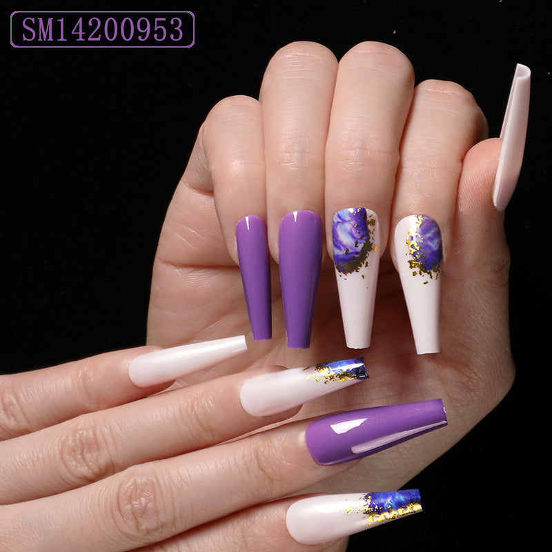 Trapezoidal coffin fake nails-7
